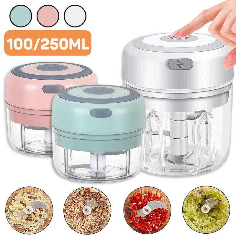 USB Rechargeable Electric Garlic Chopper - Mini Food Processor for Garlic, Ginger & Vegetables